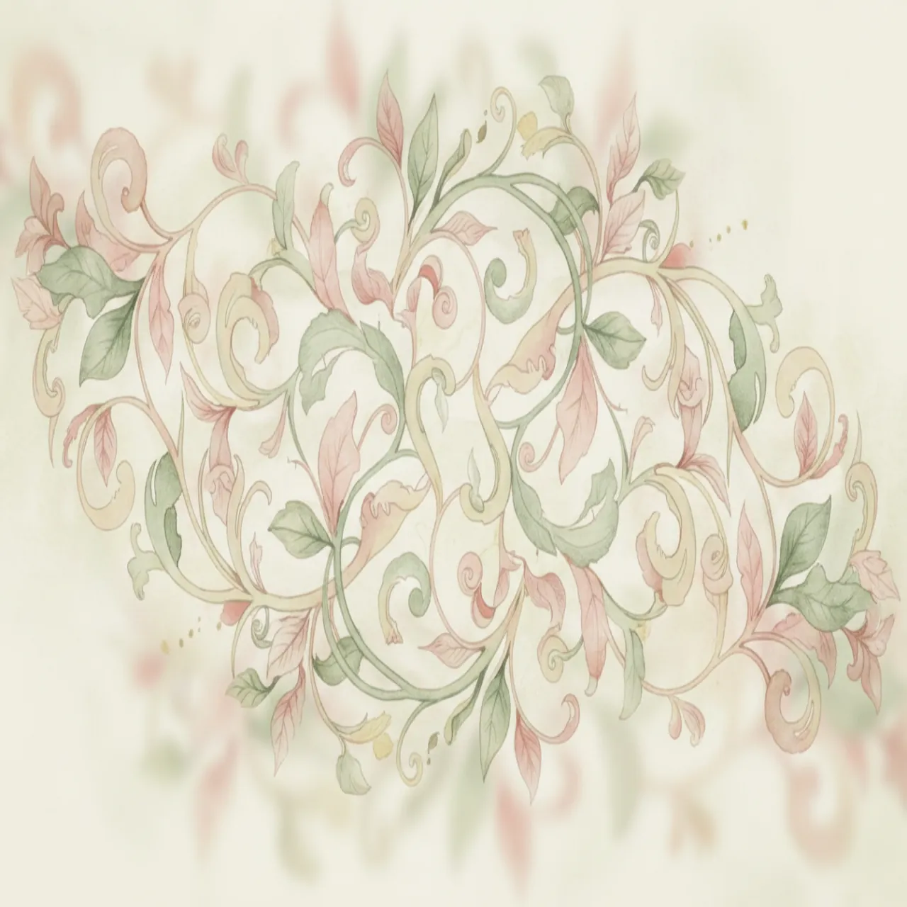 Ilustración botánica suave con enredaderas entrelazadas en tonos crema, rosa polvo y salvia, representando la conexión entre nawales.